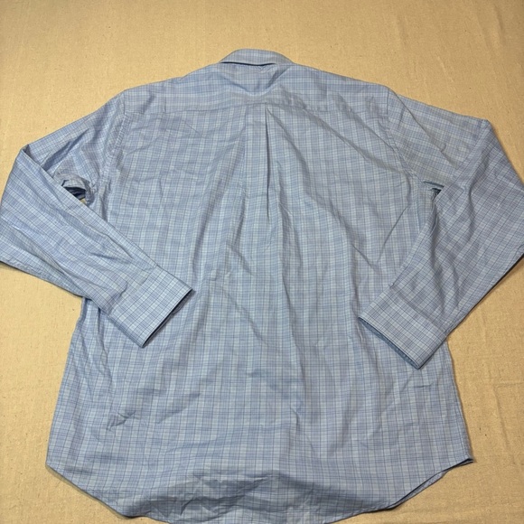 Peter Millar Grier Button Down Mens Large Blue Plaid Check Performance Work Wear - Picture 3 of 5